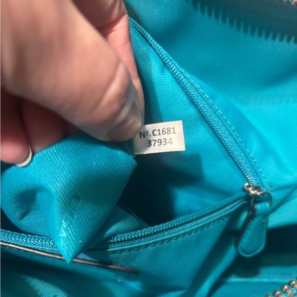 Coach Turquoise Leather Shoulder Bag - Picture 5 of 5